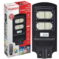 LED уличный светильник на солнечной батарее VARGO 80W 6500K, Аккумулятор: 3.2V, 12Аh Солнечная панель: 6V, 9W, с датчиком движения, 116789