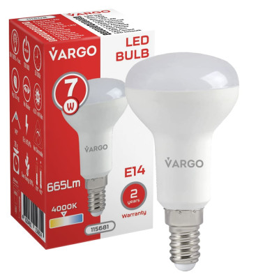 LED лампа VARGO R50 7W E14 4000K 665lm (115681)