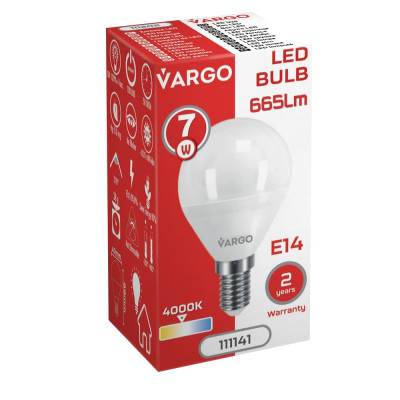 LED лампа VARGO G45 7W E14 4000K 665lm (111141)