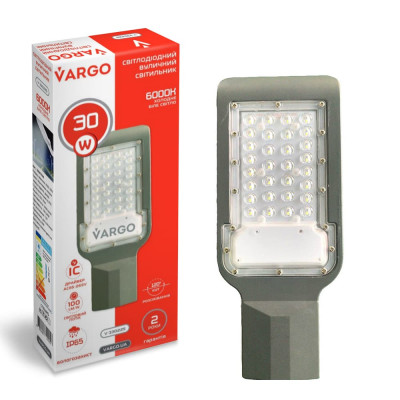 LED вуличний світильник VARGO 30W 6500K, 220V 3300lm (330225)
