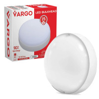 LED Bulkhead 15W 6500K 1500lm circle IP54 Size: 140x140x57mm (111860)