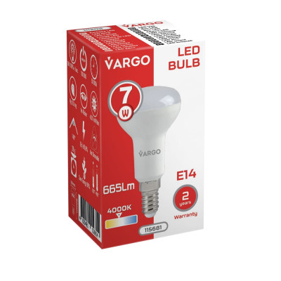 LED lamp VARGO R50 7W E14 4000K 665lm (115681)