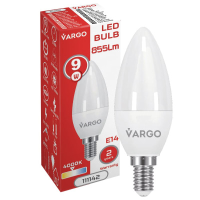 LED лампа VARGO C37 9W E14 4000K 855lm (111142) LED лампа VARGO C37 9W E14 4000K 855lm (111142)