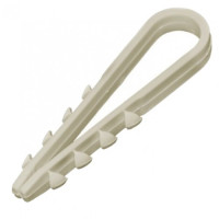 VARGO dowel clamp for round cable Ø6mm, white 100pcs (118088)