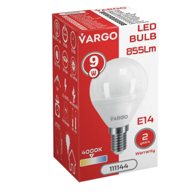 LED лампа VARGO G45 9W E14 4000K 855lm (111144)