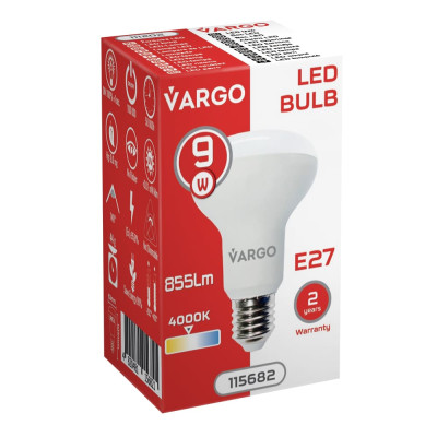 LED lamp VARGO R63 9W E27 4000K 855lm (115682)