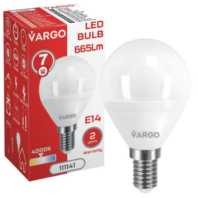 LED лампа VARGO G45 7W E14 4000K 665lm (111141)