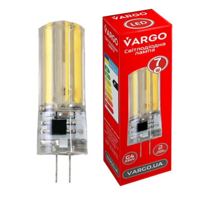LED лампа VARGO G4, 7W, COB, 4000K, AC 220V, ɸ15×H60mm (114872)