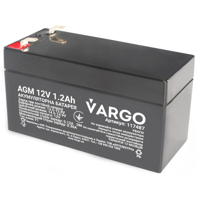 Cвинцево-кислотний аккумулятор AGM VARGO 12V 1.2AH (117487) 98х43х53(58) мм Cвинцево-кислотний аккумулятор AGM VARGO 12V 1.2AH (117487) 98х43х53(58) мм