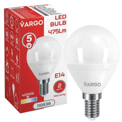LED лампа VARGO G45 5W E14 4000K 475lm (110538)