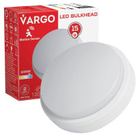 LED Светильник VARGO ЖКХ 15W круг IP54 1200lm с датчиком движения Размер: 140*140*55мм (115718)