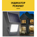 SOLAR Floolight VARGO 100W (119025) with motion sensor Luminous flux: 5000lm Battery: 3.7V, 10,000mAh Solar panel: 6V, 15W Charging time 8 hours Working time: 8 hours Built-in day / night sensor, with control panel 