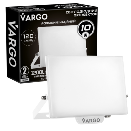 LED FLODLIGHT VARGO Premium 10W, 1200lm, 120lm/w, IC Driver, 2-year warranty, white (118919)