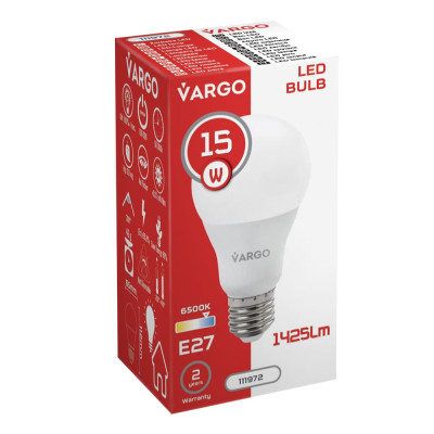 LED лампа VARGO A65 15W E27 6500K 1425lm (111972)