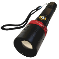 LED фонарик алюминиевый 114985, 3 режима свечения (100%, 50%, стробоскоп), Zoom, аккумулятор 1штх18650 в комплекте, Размер: 170x40mm, В комплекте с зарядным устройством 220V, 13V, В комплекте