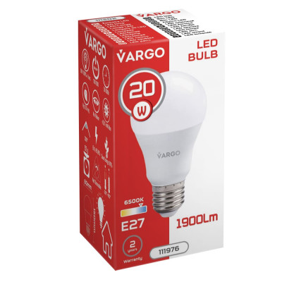 LED lamp VARGO A80 20W E27 6500K 1425lm (111976) LED lamp VARGO A80 20W E27 6500K 1425lm (111976)