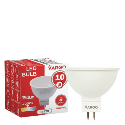 LED лампа VARGO MR16 10W 4000K 950lm (118870)