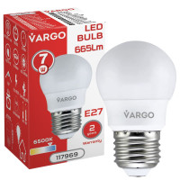 LED лампа VARGO G45 7W E27  6500K 665lm (117969)